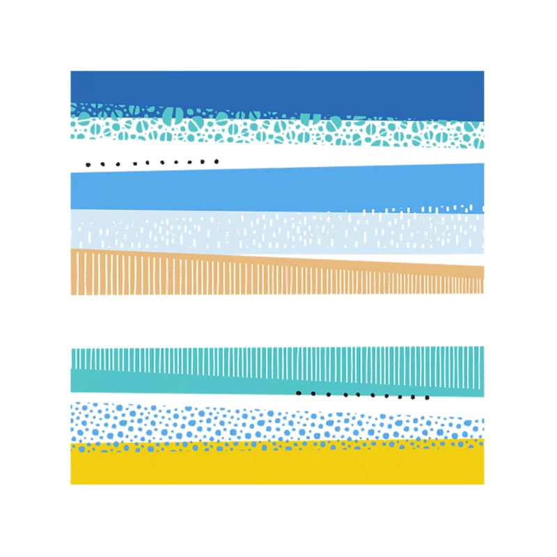 80s Memphis Style Abstract Beach Scene Tapestry