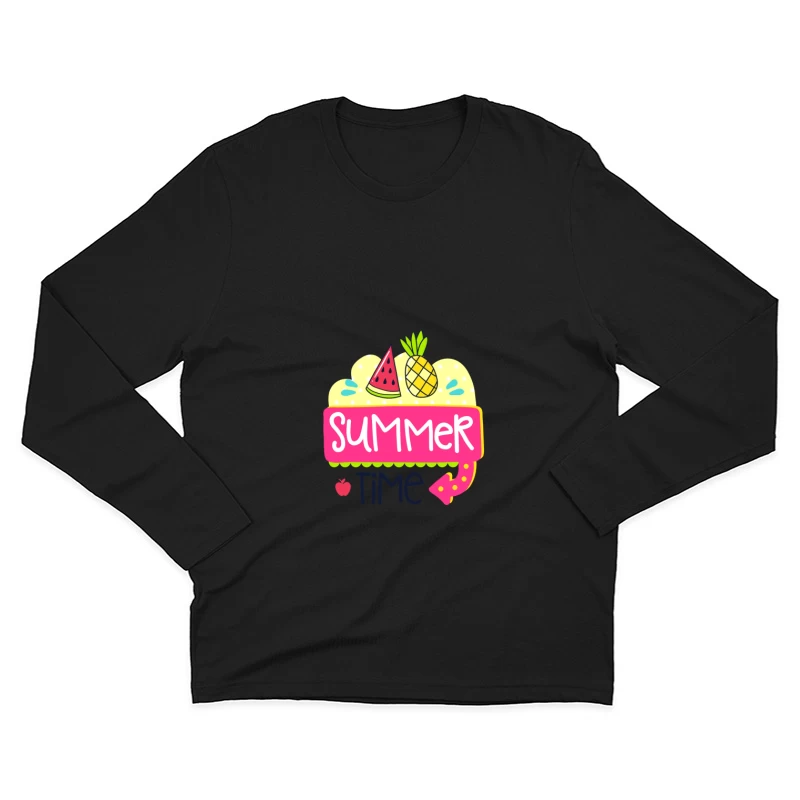 Illustration du Temps d'Été avec Fruits Homme Manches Longues T-Shirt