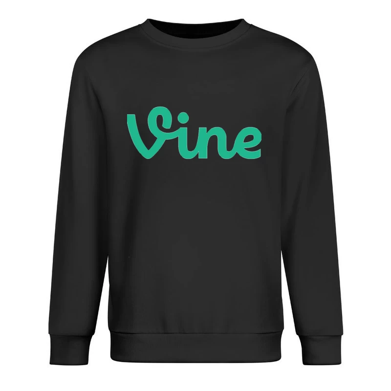 Vine Social Media Platform Green Logo Male Pullover Sweatshirt