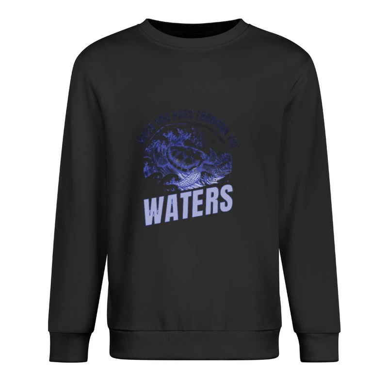 Océan Vagues avec Citation de Tortue Homme Sweat-shirt à enfiler
