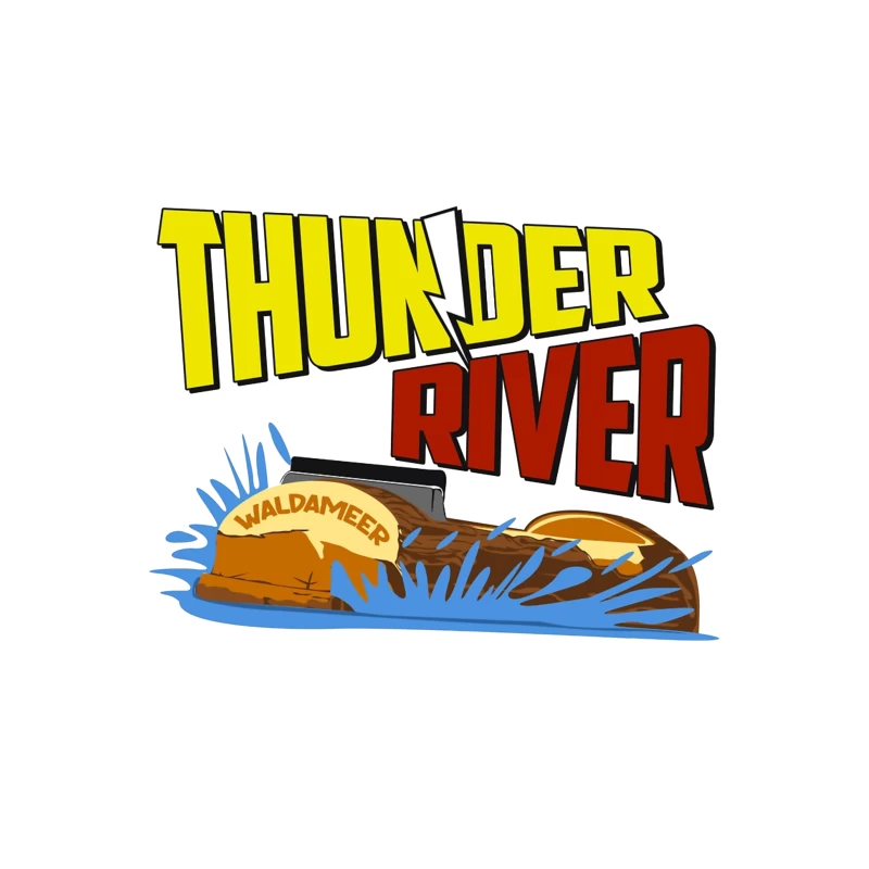 Thunder River Water Ride Logo at Waldameer Park Tapestry