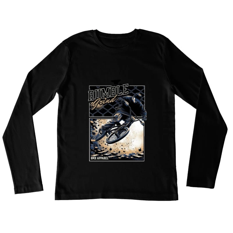 Rumble Yard BMX Action Sports Apparel Illustration Female Long Sleeve T-Shirt