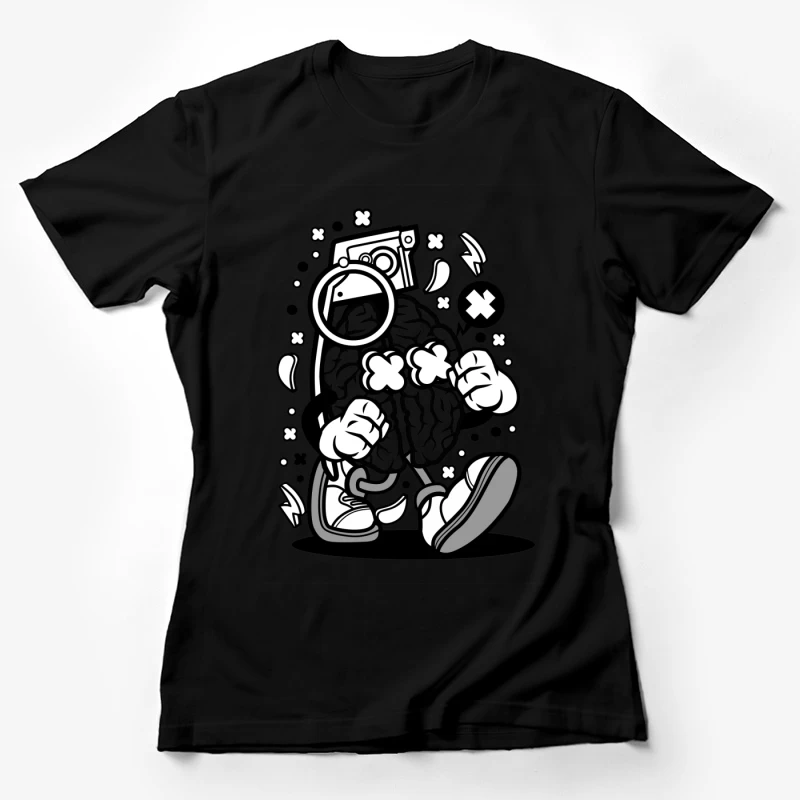 Personnage de dessin animé éclatant d'énergie Femme T-Shirt