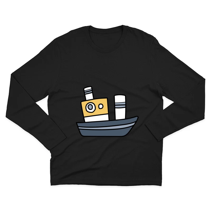 Dessin de petit bateau à vapeur Homme Manches Longues T-Shirt