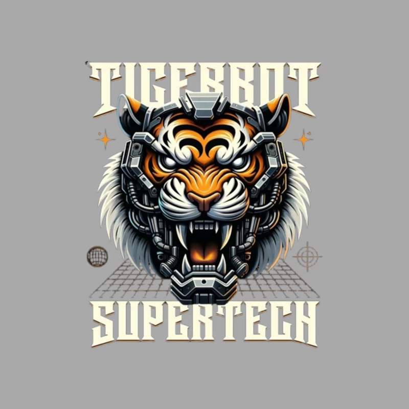 Cybernetic Tiger Head with Futuristic Tech Enhancement Female Pullover Hoodie