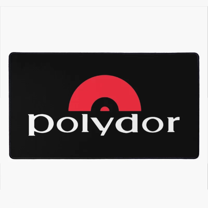 Polydor Records Company Logo with Red Semicircle Design Desk Mat