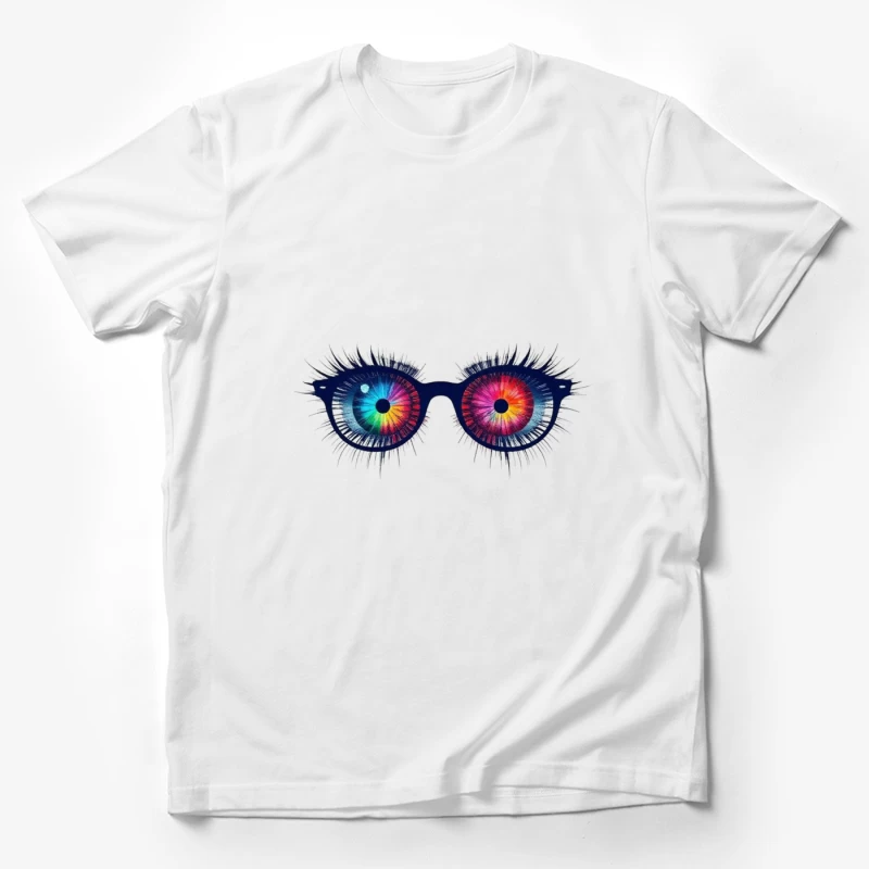 Psychedelic Rainbow Eyes Behind Glasses Male T-Shirt