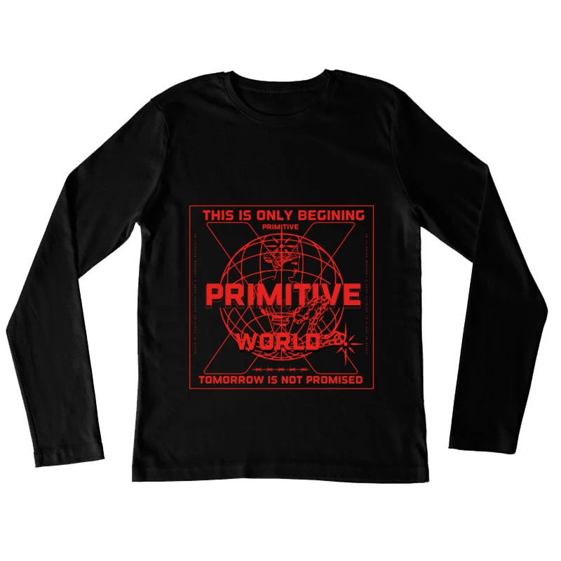 Primitive Welt Design Damen Langarm T-Shirt