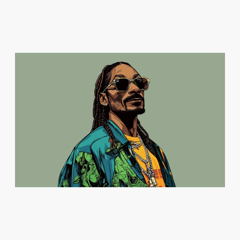Stylish Rapper Illustration with Dreadlocks and Colorful Attire Travel Mug