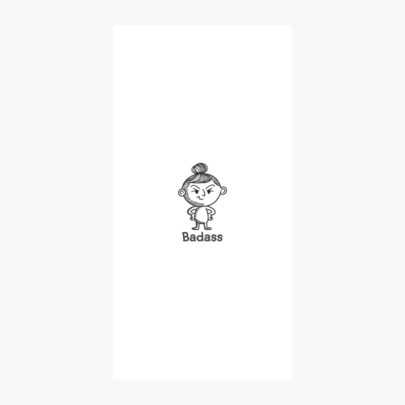 Cute Badass Cartoon: Angry Attitude in Black and White iPhone Case