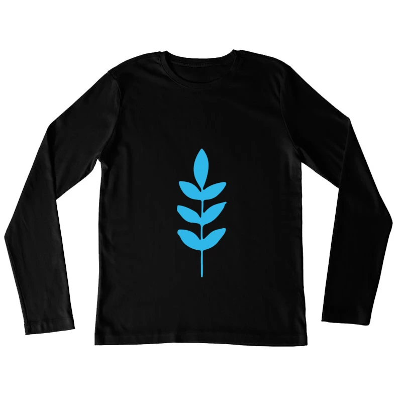 Silhouette de Branche Bleue Femme Manches Longues T-Shirt