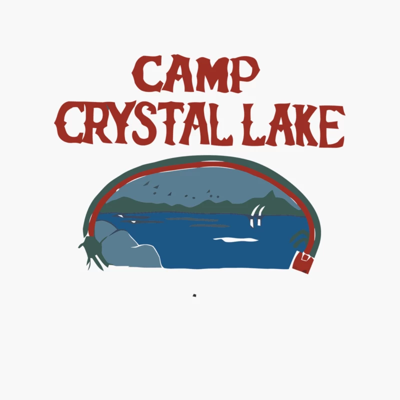Vintage-Style Camp Crystal Lake Horror Movie Logo Cotton Tote Bag