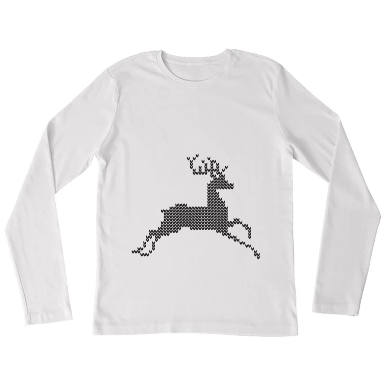 Motif de cerf en pixel art Femme Manches Longues T-Shirt