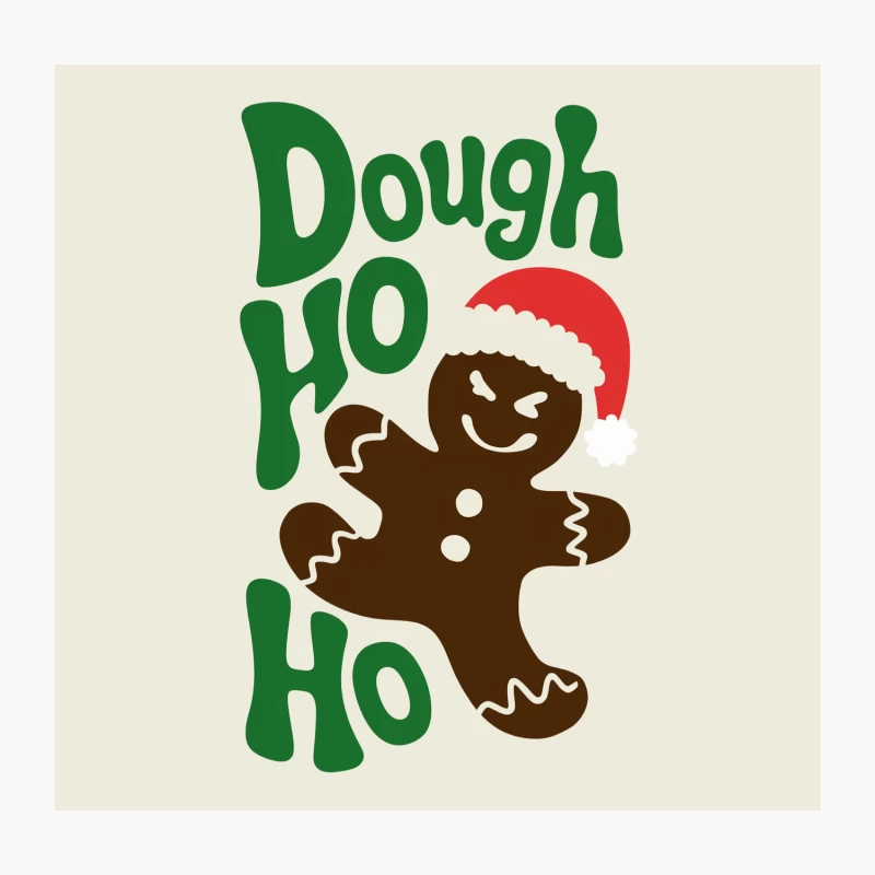 Festive Gingerbread Cookie with Santa Hat Christmas Design Throw Pillow