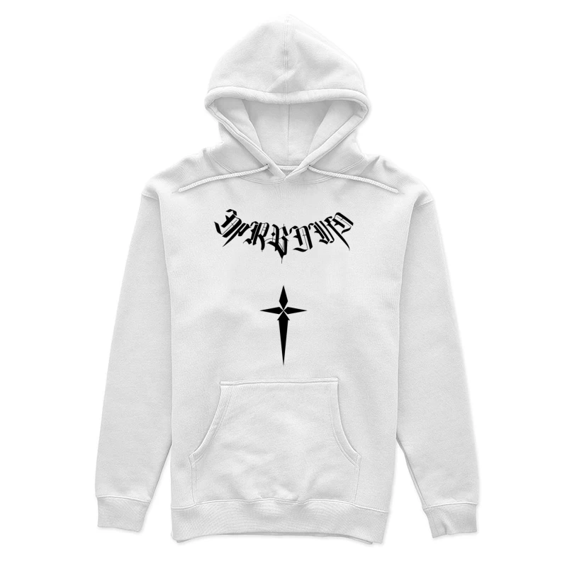 Gotische Schrift und stilisiertes Kreuz Damen Pullover Hoodie
