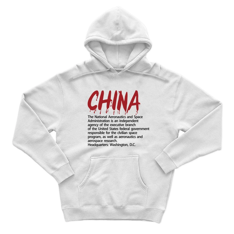NASA-Information mit China-Schriftzug Herren Pullover Hoodie