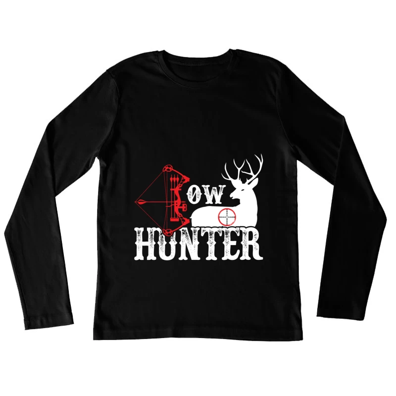 Chasseur à l'Arc et Cerf Femme Manches Longues T-Shirt