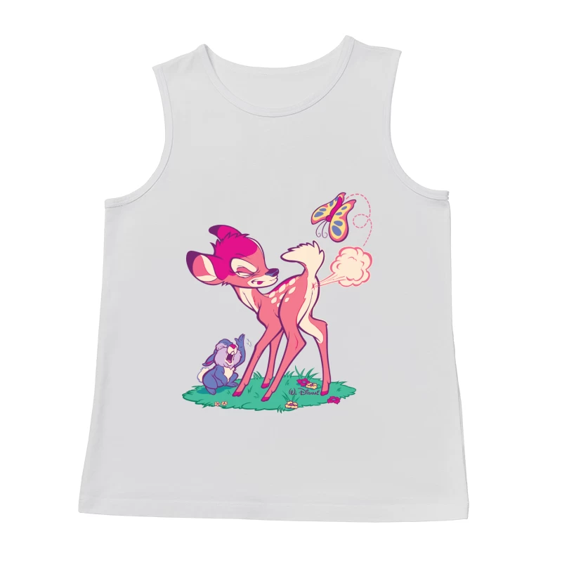 Cute Cartoon Deer with Butterfly Male Tank Top