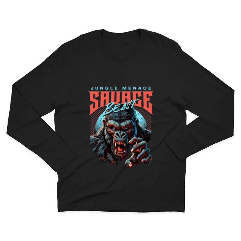 Savage Jungle Gorilla Monster Retro Art Design Male Long Sleeve T-Shirt