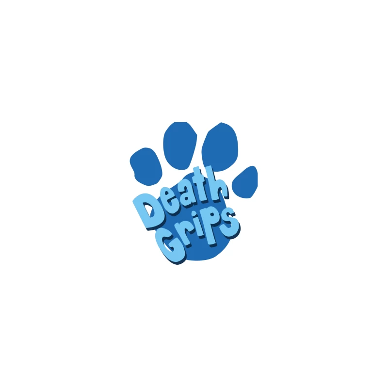 Death Grips Blue Paw Print Logo Design Desk Mat