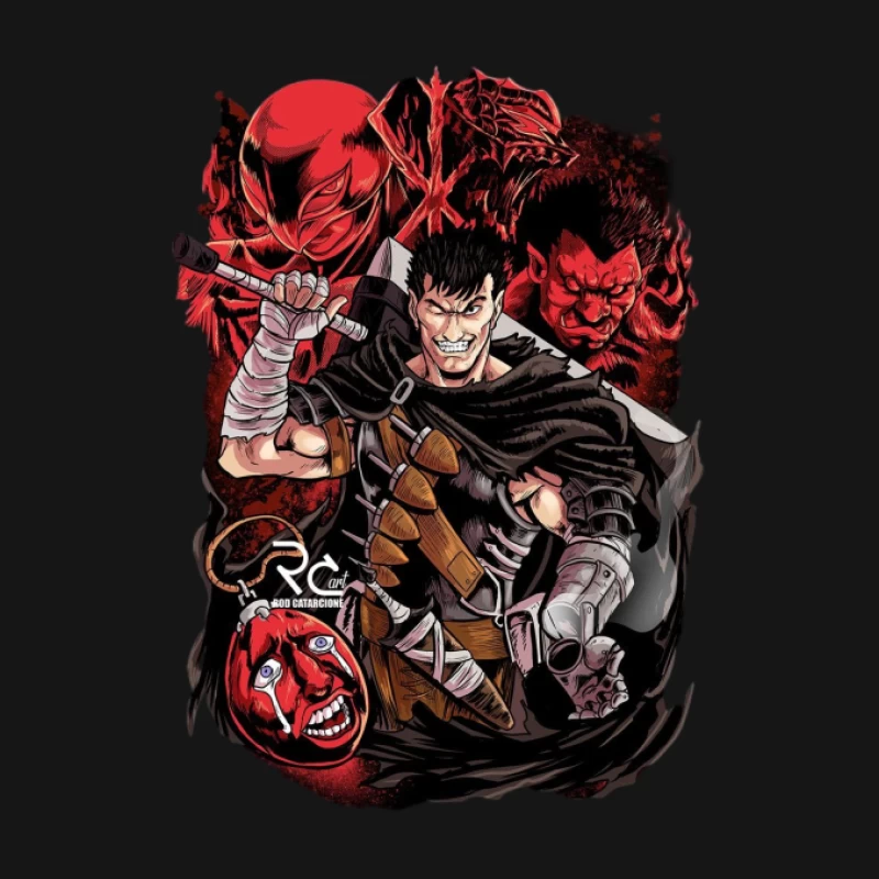 Düstere Krieger und Dämonen Herren T-Shirt
