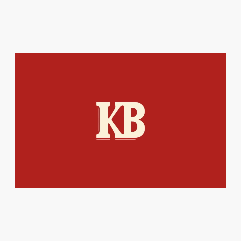Simple Beige KB Monogram Logo Travel Mug