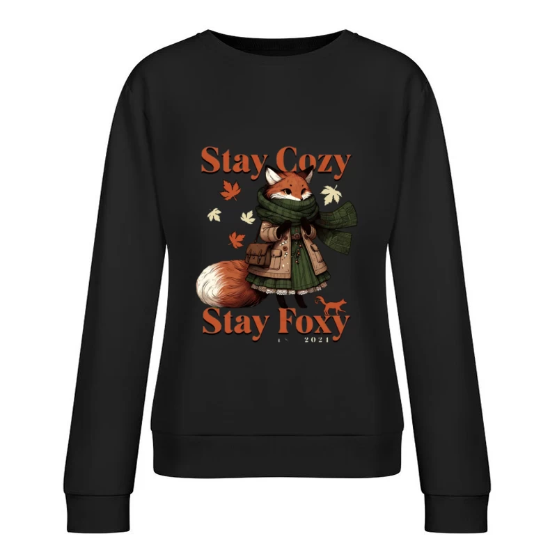 Gemütlicher Herbst Fuchs mit Blättern Damen Pullover Sweatshirt
