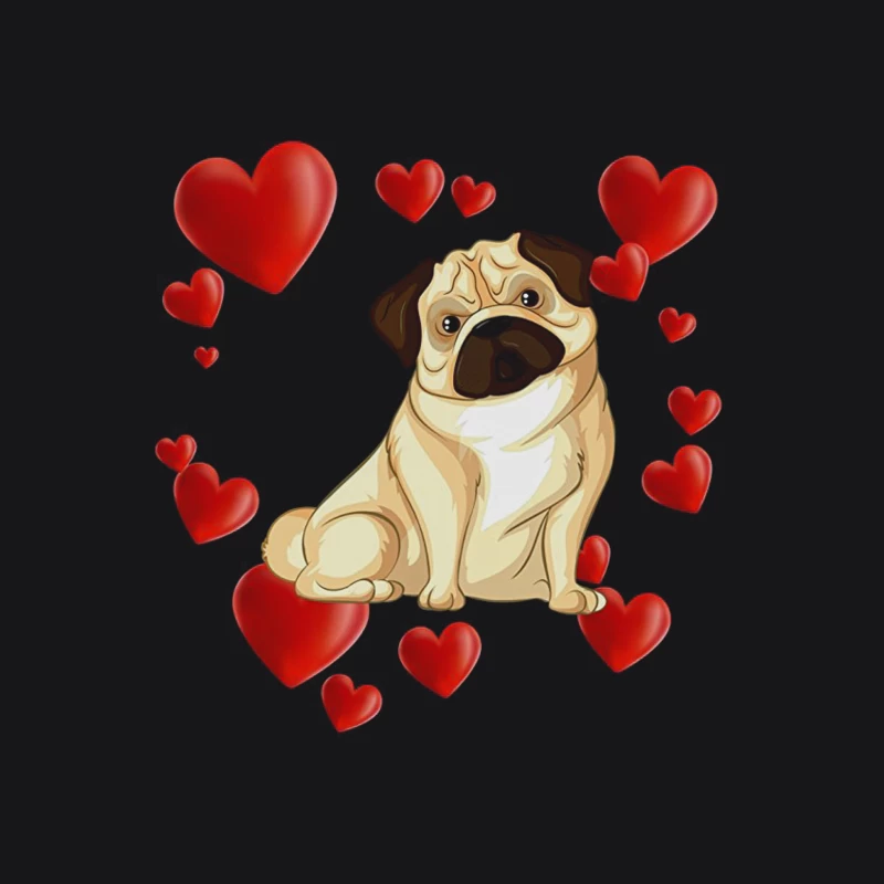 Chien adorable entouré de cœurs Femme Sweat à capuche
