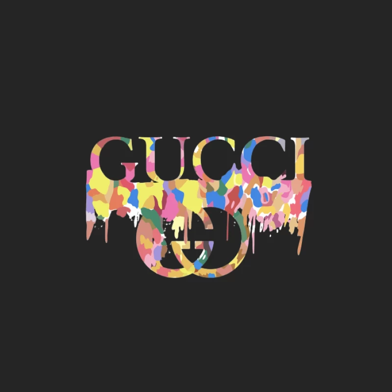 Buntes Gucci-Logo auf schwarzem Hintergrund Herren Pullover Sweatshirt