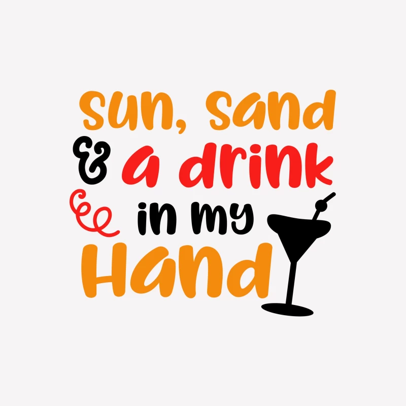 Été, Sable et Boisson à la Main Femme T-Shirt