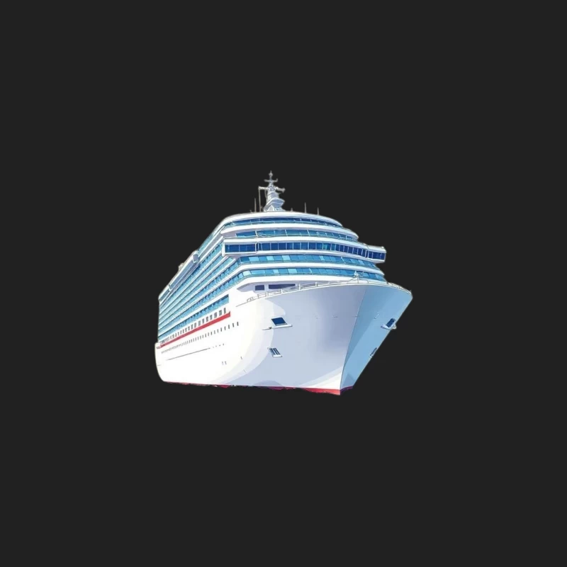 Modern Luxury Cruise Ship in White and Blue Design Bucket Hat