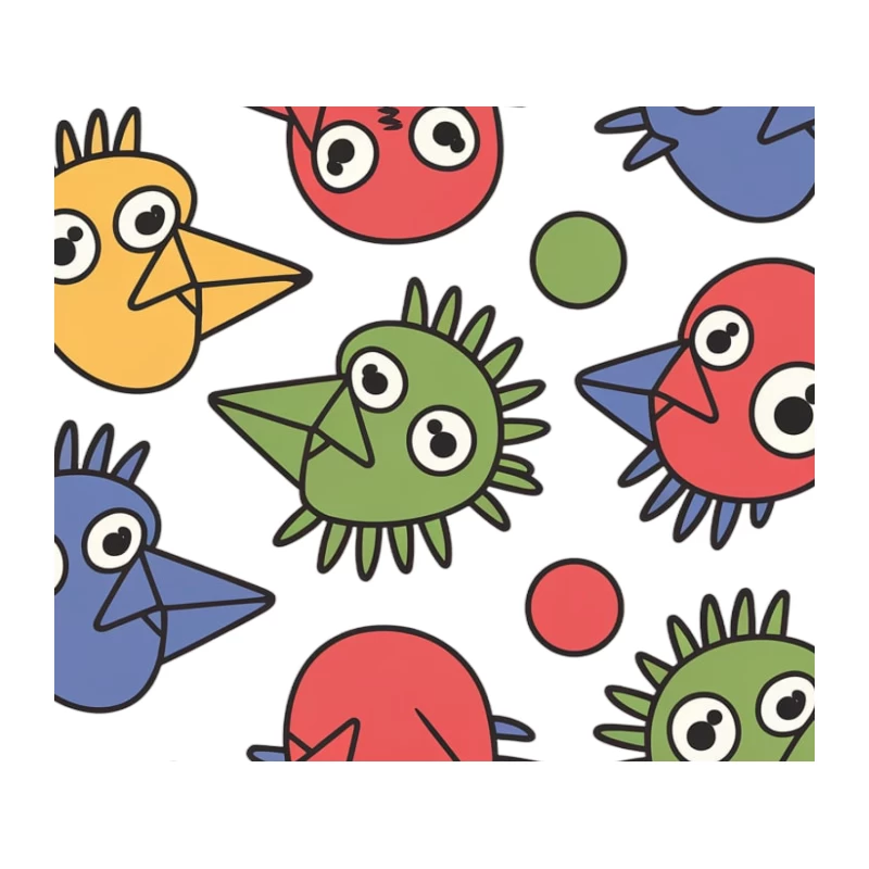 Colorful Cartoon Fish Pattern Illustration Tapestry