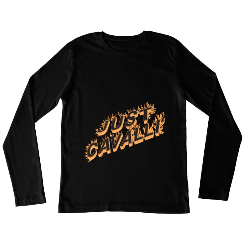 Flammendes Just Cavalli Logo Damen Langarm T-Shirt