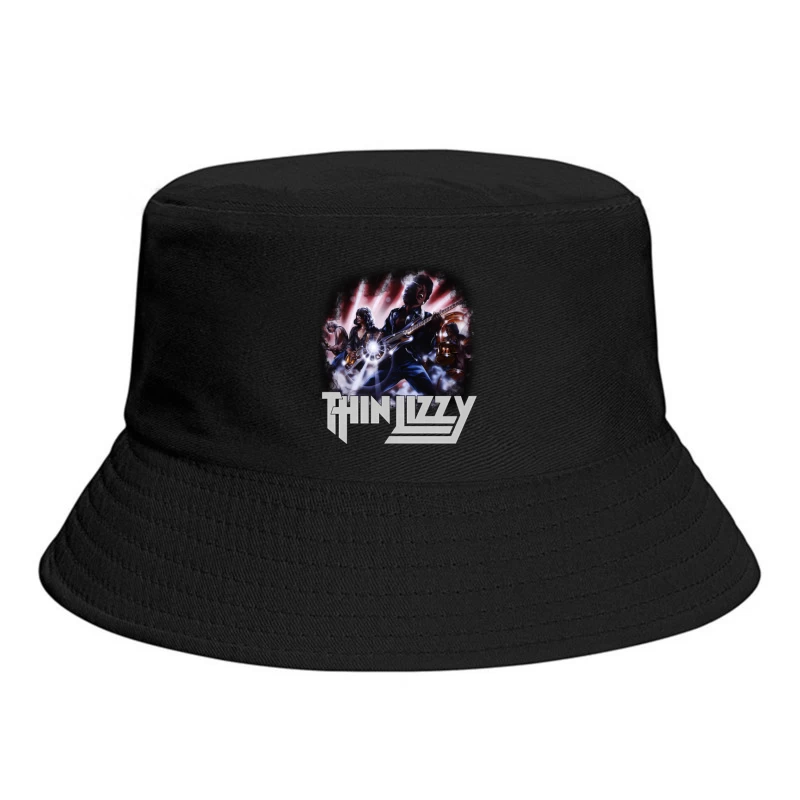 Dramatic Rock Band Performance Illustration Bucket Hat