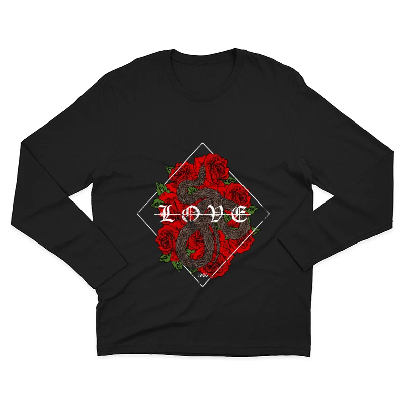 Amour en Serpent et Roses Homme Manches Longues T-Shirt