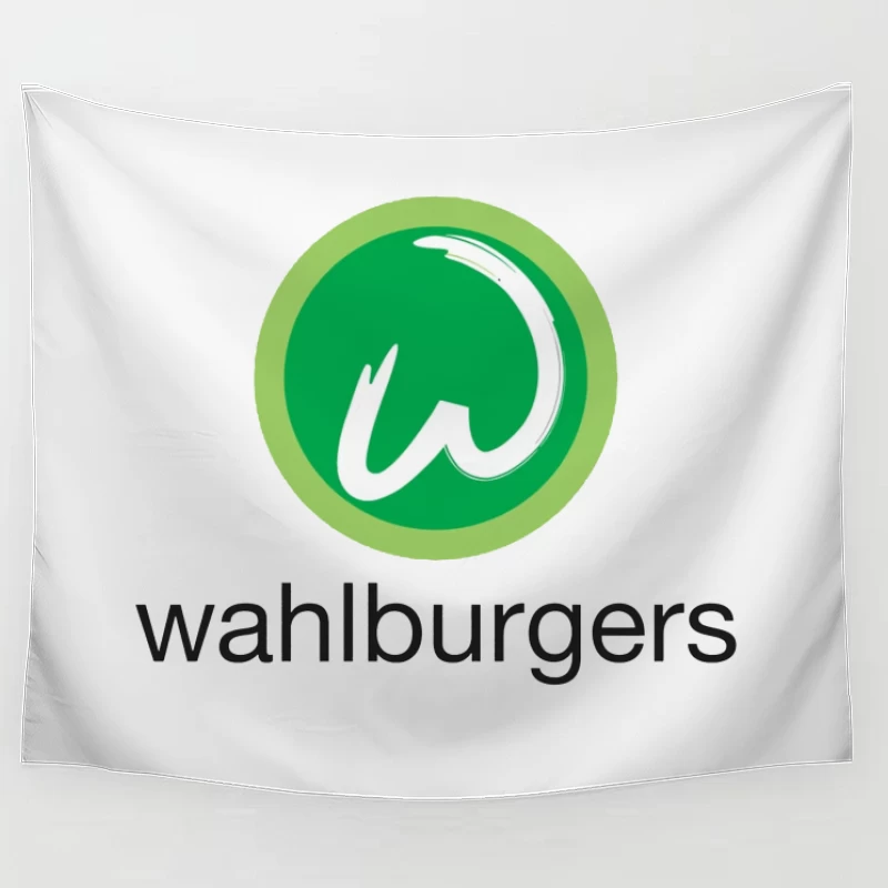 Wahlburgers Restaurant Chain Green Circle Logo Design Tapestry