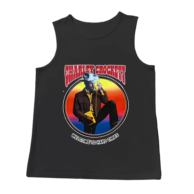 Vintage Country Western Blues Album Art - Welcome to Hard Times Male Tank Top