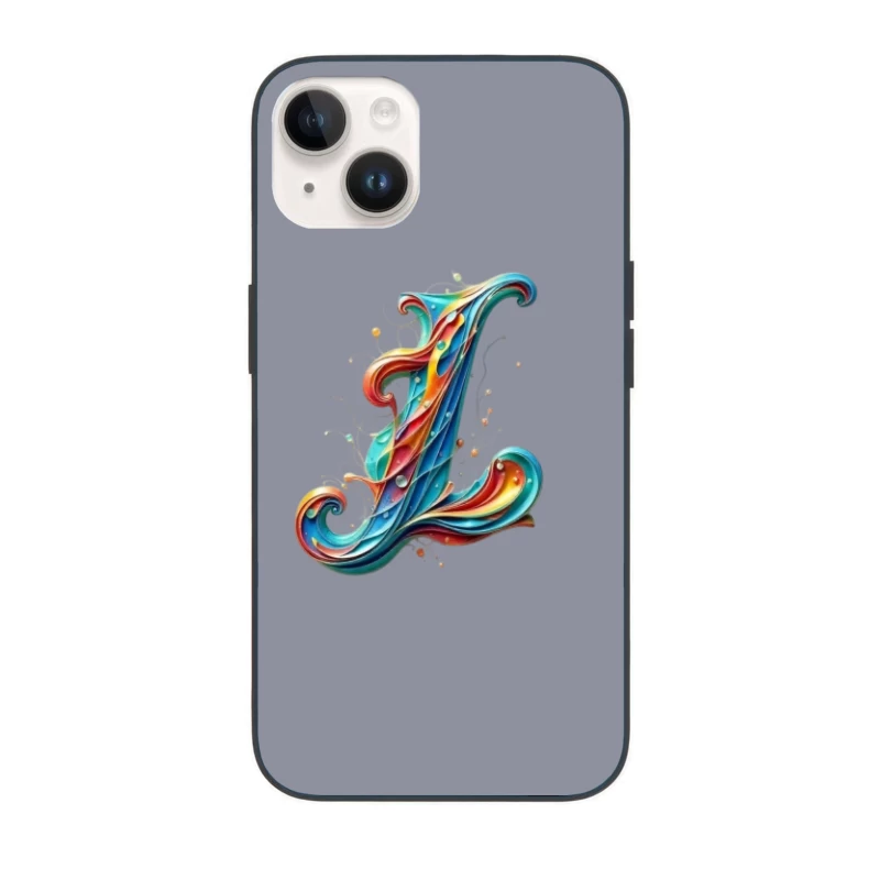 Ornate Quilling Typography: Colorful Letter L Design iPhone Case