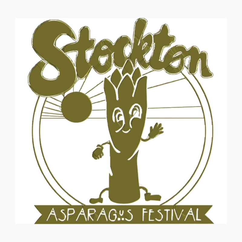 Stockton Asparagus Festival Throw Pillow