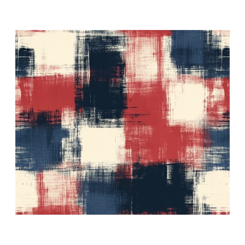 Abstract Red, White, and Blue Brushstroke Pattern Tapestry