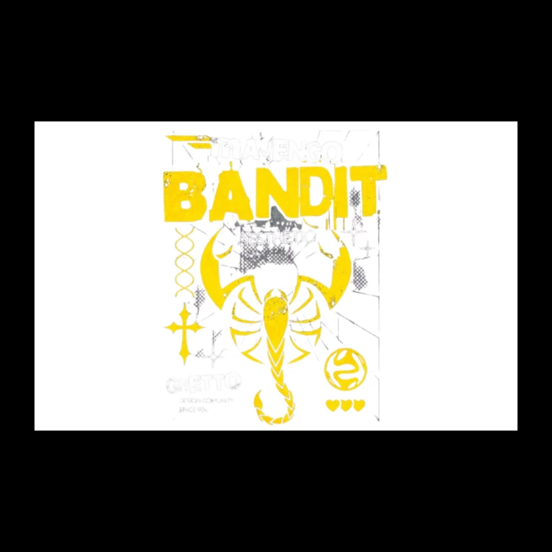 Yellow Bandit Scorpion Grunge Logo Design Travel Mug