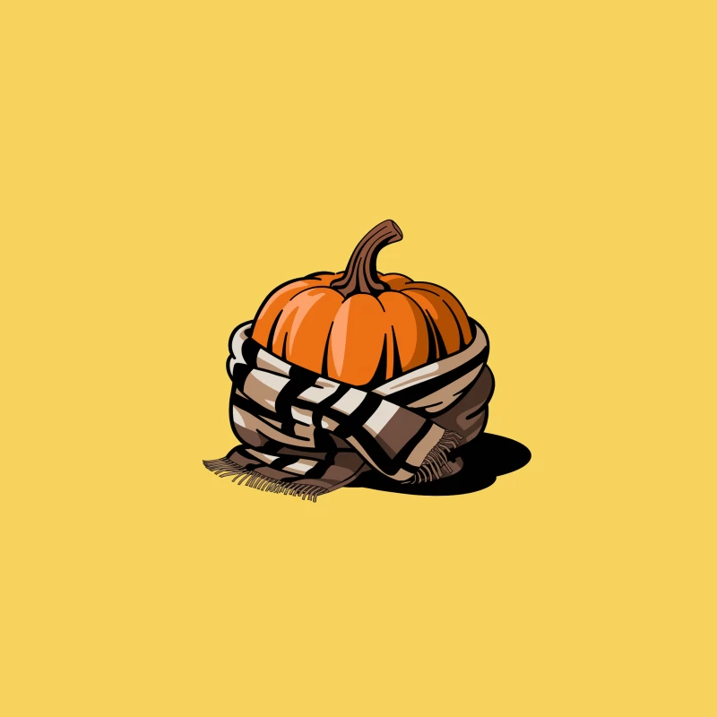 Cozy Autumn Pumpkin Wrapped in Scarf Bucket Hat