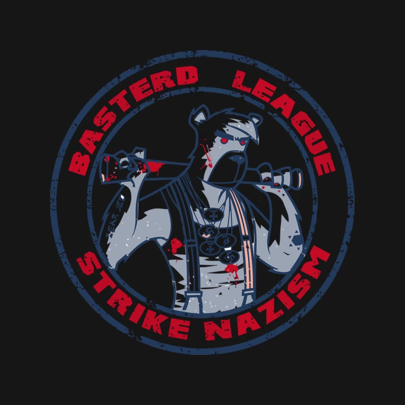 Violent Anti-Nazi Bear Logo with Baseball Bat Mouse Pad