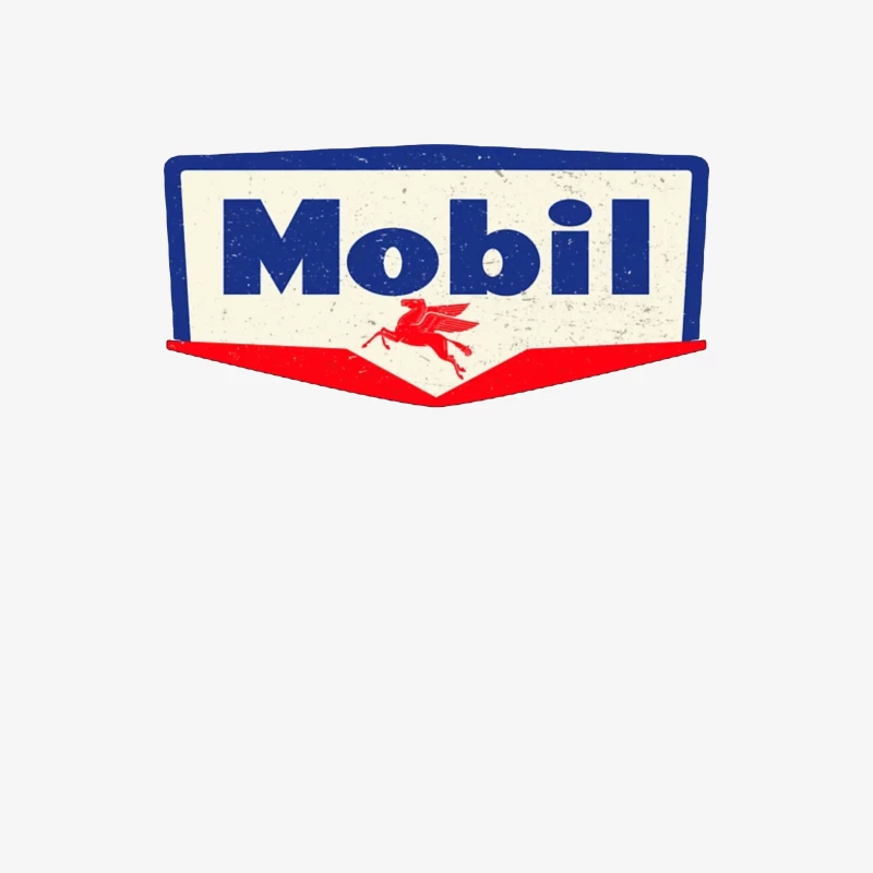 Vintage Mobil Oil Company Logo with Red Pegasus Male Long Sleeve T-Shirt