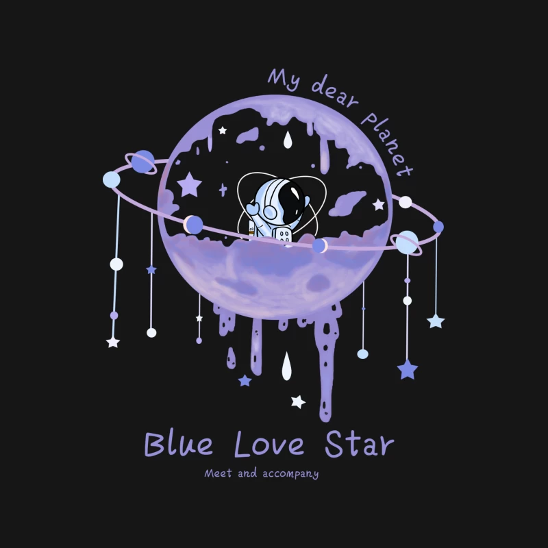 Blauer Liebesstern auf meinem lieben Planeten Herren Langarm T-Shirt