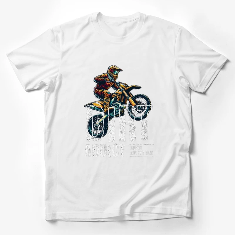 Dynamic Motocross Rider Illustration in Action Male T-Shirt