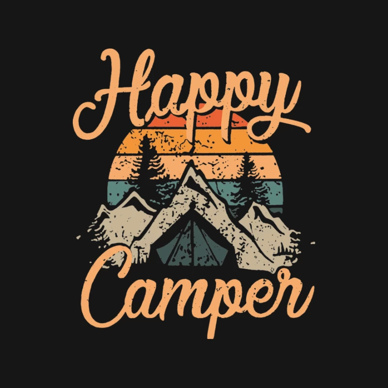 Fröhlicher Camper mit Berglandschaft Herren Langarm T-Shirt