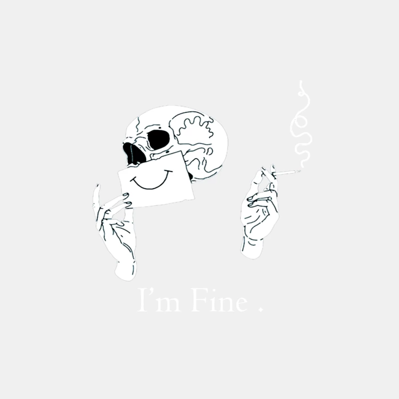 Skull with a Smile and Cigarette Male Tank Top