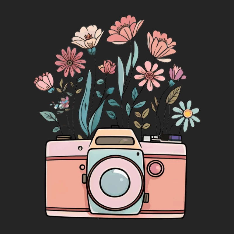 Blumenkamera Illustration Herren Pullover Sweatshirt
