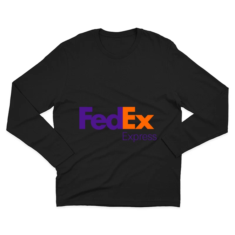 FedEx Express Corporate Logo Design in Purple and Orange Male Long Sleeve T-Shirt